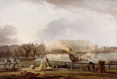 Blick auf das Stockholmer Schloss von Blasieholmen von Elias Martin